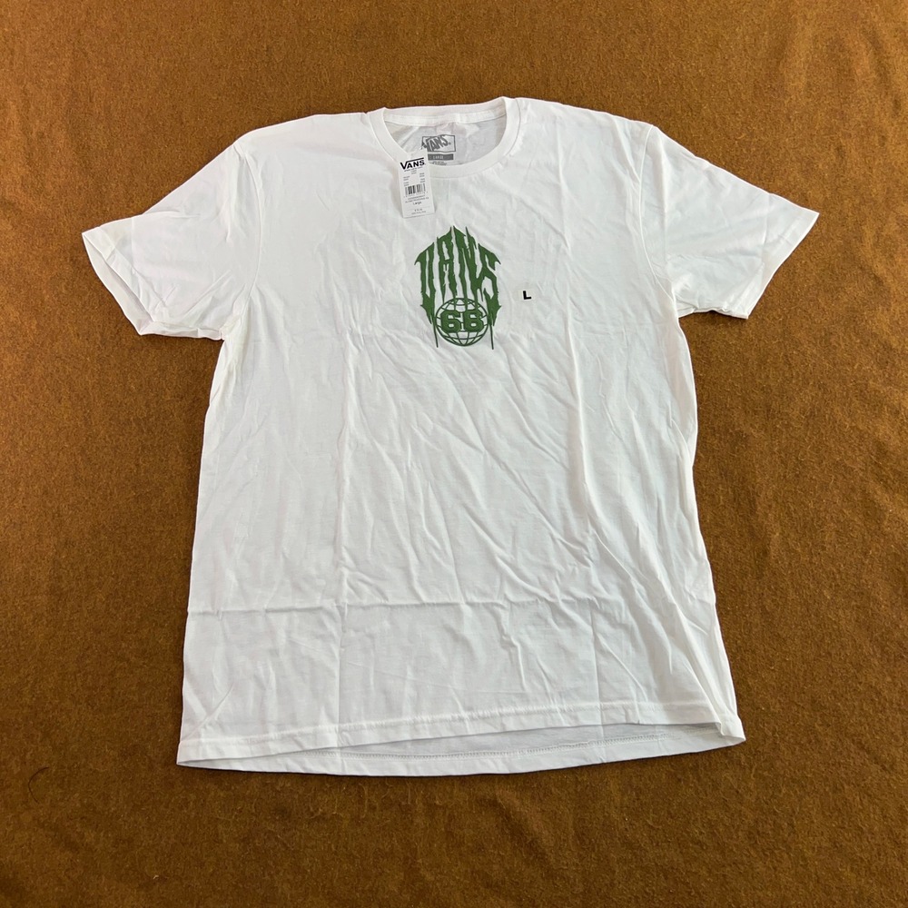 Vans Mens Large White Globetrodding Graphic Short Sleeve T-Shirt NWT